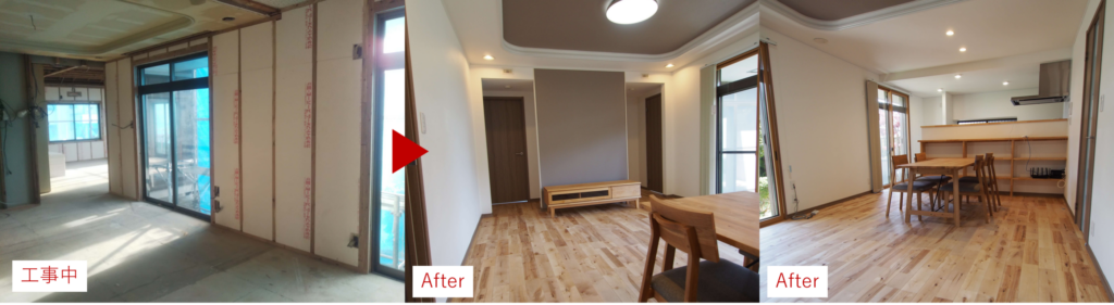 １階　リビングの断熱材（カネライトフォーム）