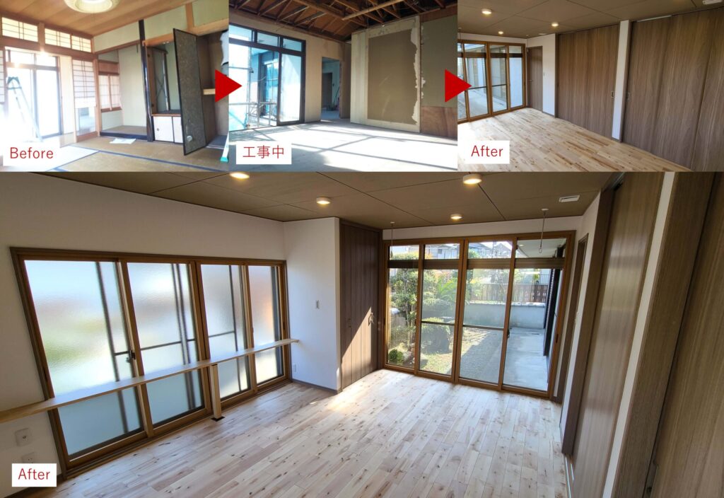１階の床の間の和室を洋間にリフォーム